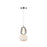 Artcraft Cyra 1 Light Double Shade Pendant, Chrome/White/Clear
