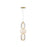 Artcraft Cyra 1 Light Triple Shade Pendant, Brass/White/Clear