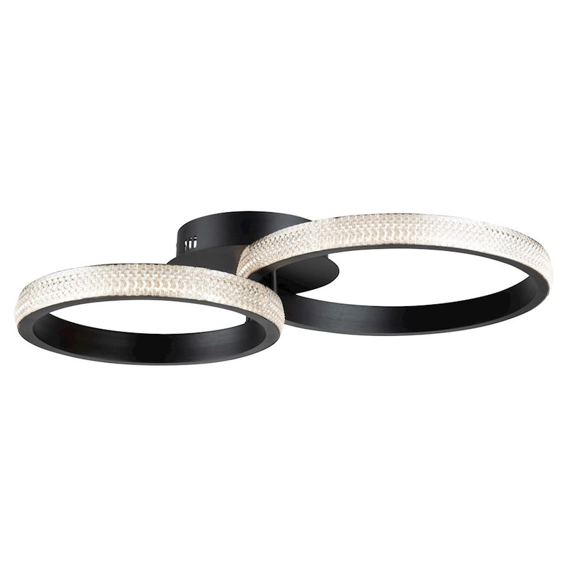 Artcraft Nova 2 Light Led 30W Flush Mount, Matte Black/
