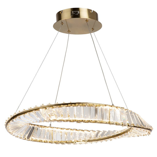 Artcraft Stella LED Pendant, Brushed Brass/Clear