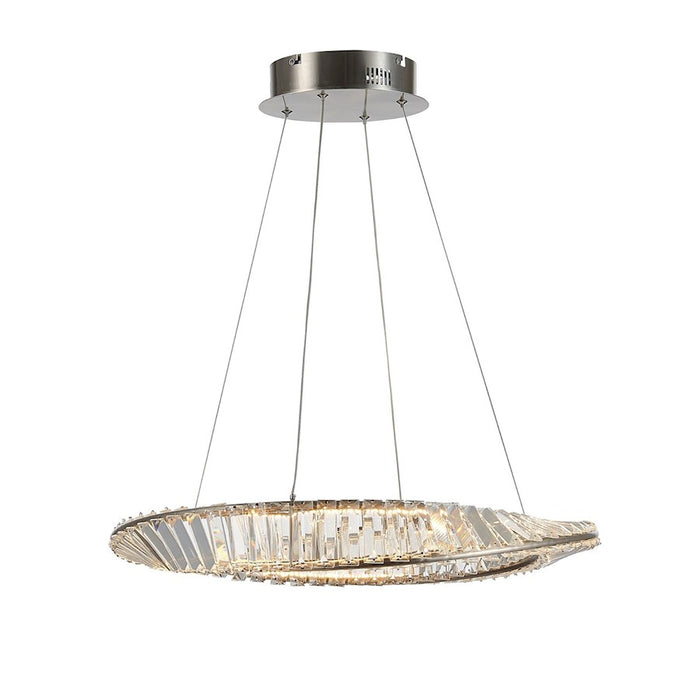 Artcraft Stella 1 Light Led 25W Pendant, Satin Nickel/Clear