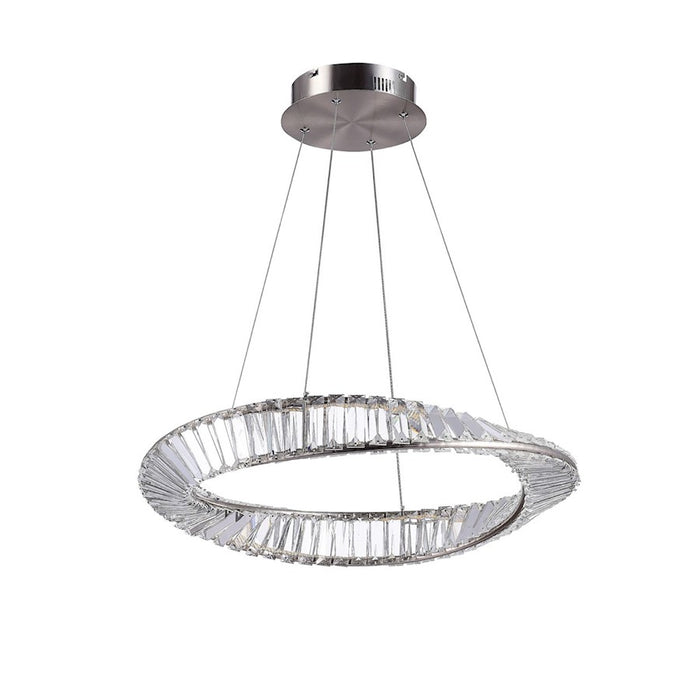 Artcraft Stella 1 Light Led 25W Pendant, Satin Nickel/Clear