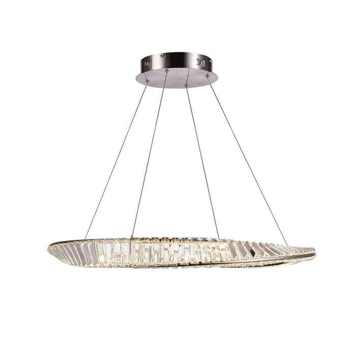 Artcraft Stella 1 Light Led 50W Pendant, Satin Nickel/Clear