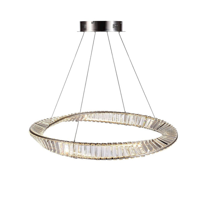 Artcraft Stella 1 Light Led 50W Pendant, Satin Nickel/Clear