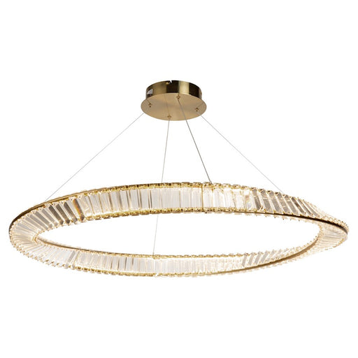 Artcraft Stella LED Pendant, Brushed Brass/Clear