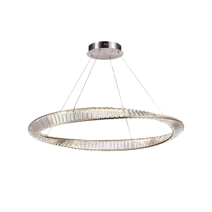 Artcraft Stella 1 Light Led 65W Pendant, Satin Nickel/Clear