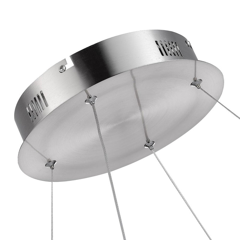Artcraft Stella 1 Light Led 65W Pendant, Satin Nickel/Clear