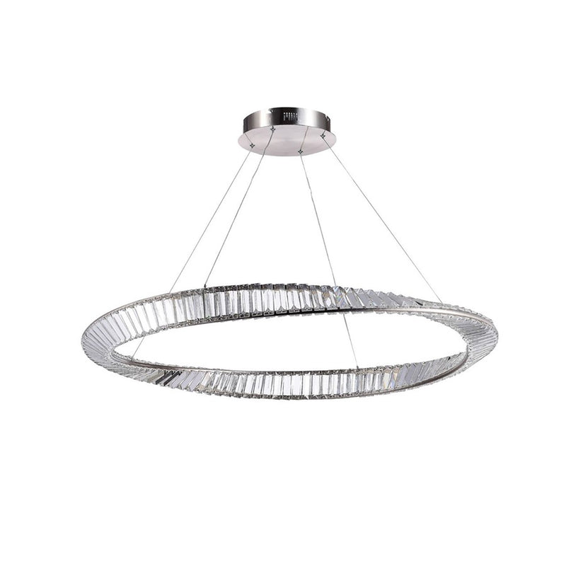 Artcraft Stella 1 Light Led 65W Pendant, Satin Nickel/Clear