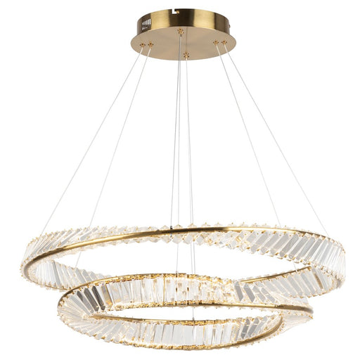 Artcraft Stella 1 Light Chandelier, Brushed Brass/Clear