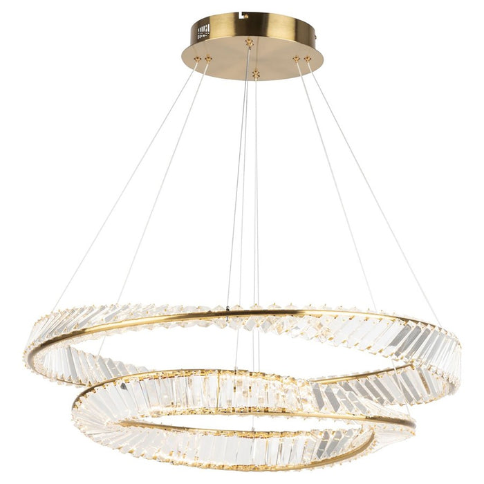 Artcraft Stella 1 Light Chandelier, Brushed Brass/Clear