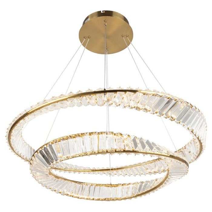 Artcraft Stella 1 Light Chandelier, Brushed Brass/Clear