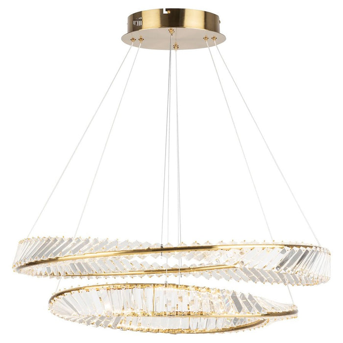 Artcraft Stella 1 Light Chandelier, Brushed Brass/Clear