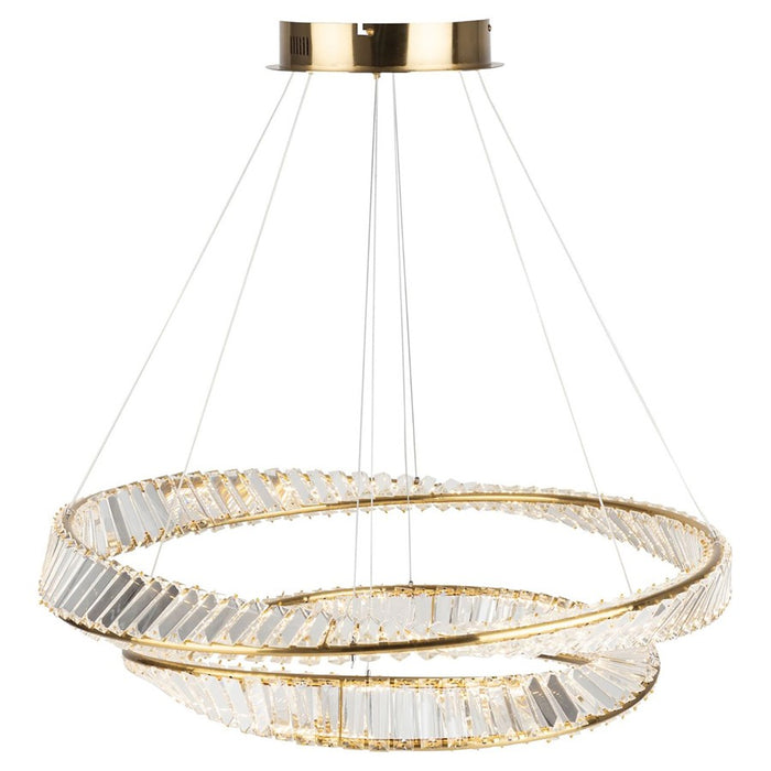 Artcraft Stella 1 Light Chandelier, Brushed Brass/Clear