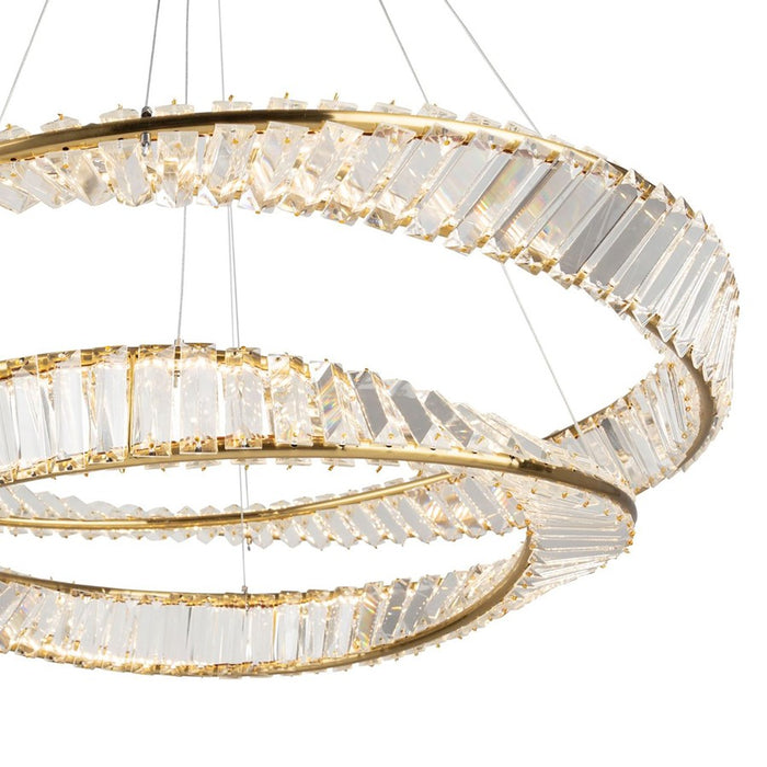 Artcraft Stella 1 Light Chandelier, Brushed Brass/Clear