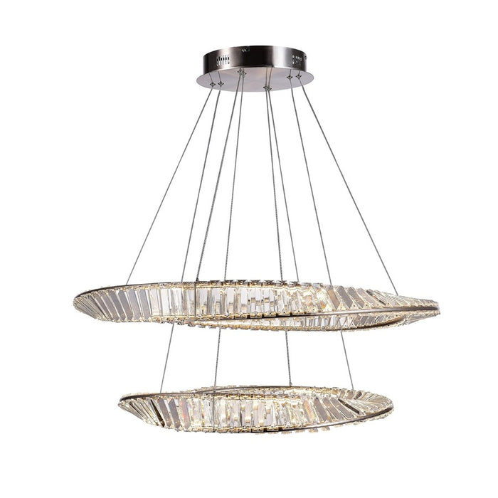 Artcraft Stella 1 Light 90W Chandelier, Satin Nickel/Clear