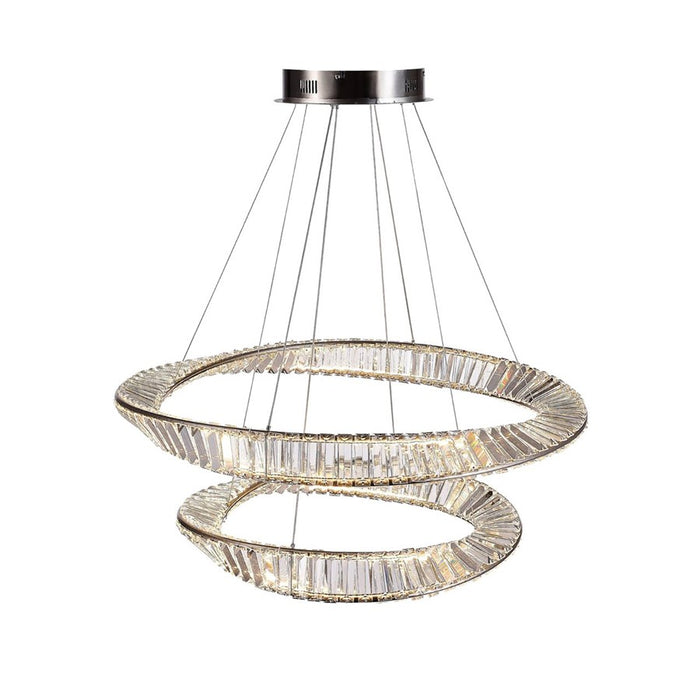 Artcraft Stella 1 Light 90W Chandelier, Satin Nickel/Clear