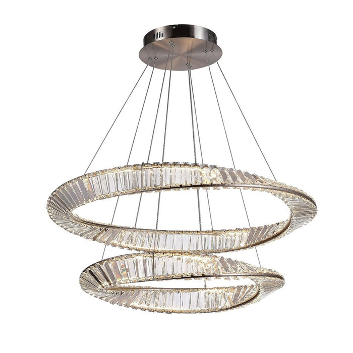 Artcraft Stella 1 Light 90W Chandelier, Satin Nickel/Clear