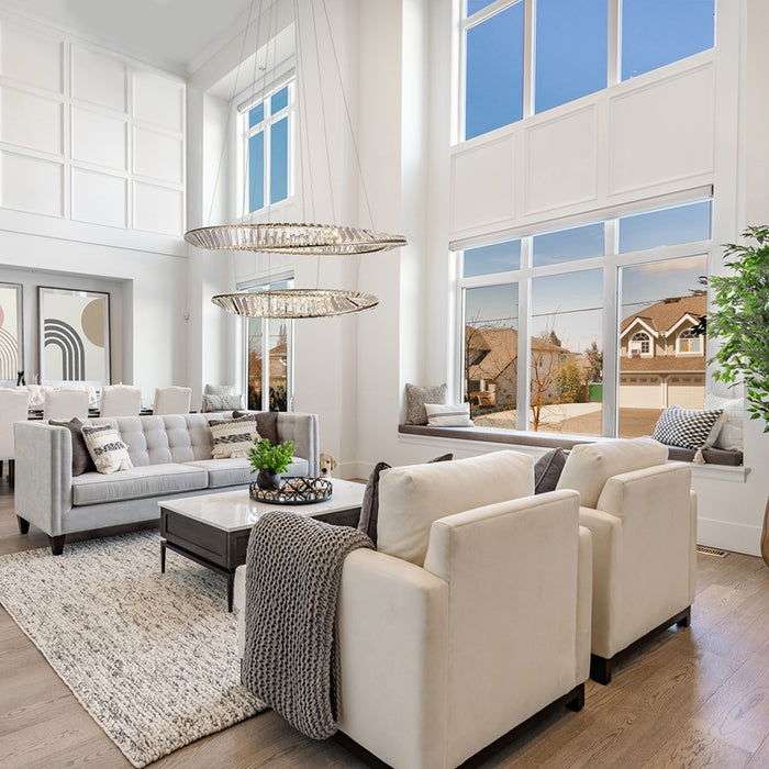 Artcraft Stella 1 Light 90W Chandelier, Satin Nickel/Clear