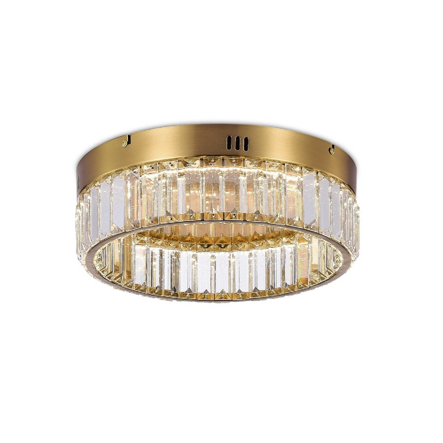 Artcraft Stella 1 Light Flush Mount, Brushed Brass/Clear