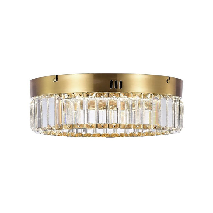 Artcraft Stella 1 Light Flush Mount, Brushed Brass/Clear