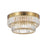 Artcraft Stella 2 Light Flush Mount, Brushed Brass/Clear