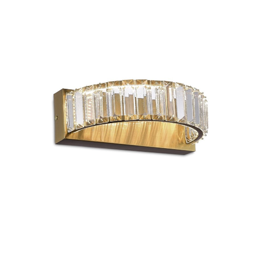 Artcraft Stella 1 Light Wall Sconce, Brushed Brass/Clear