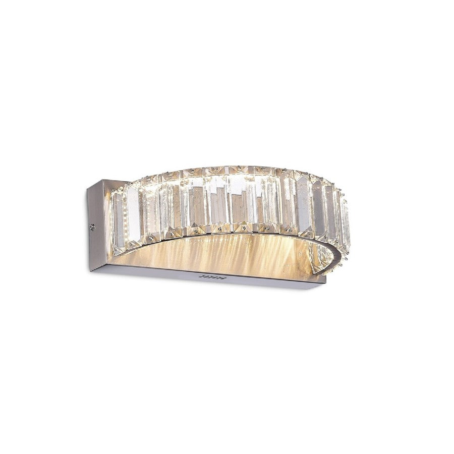 Artcraft Stella 1 Light Wall Sconce, Satin Nickel/Clear