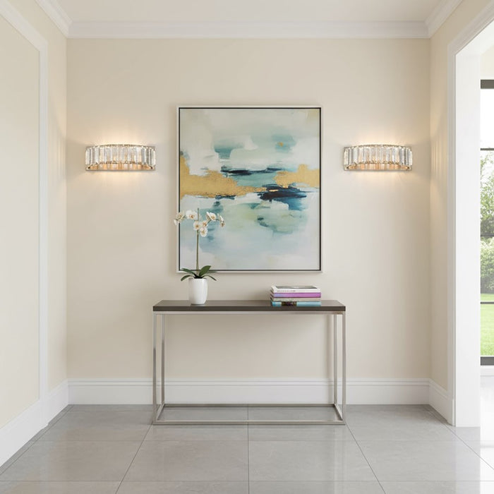 Artcraft Stella 1 Light Wall Sconce, Satin Nickel/Clear