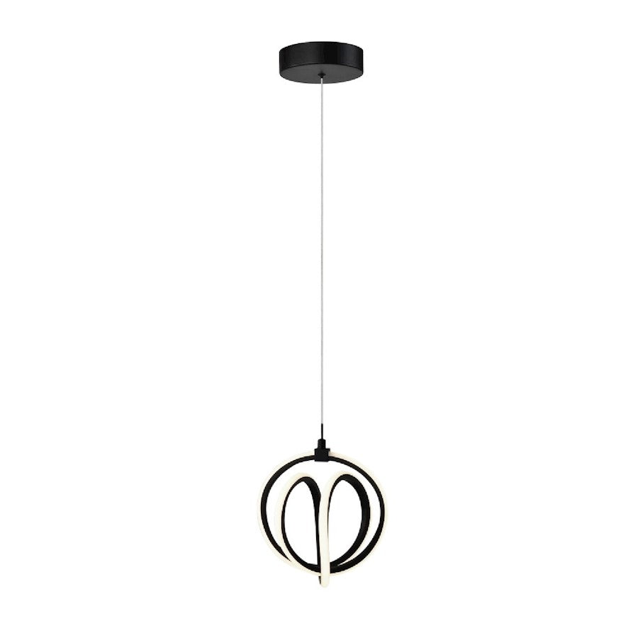 Artcraft Rose 1 Light Pendant, Black/ - AC6730BK