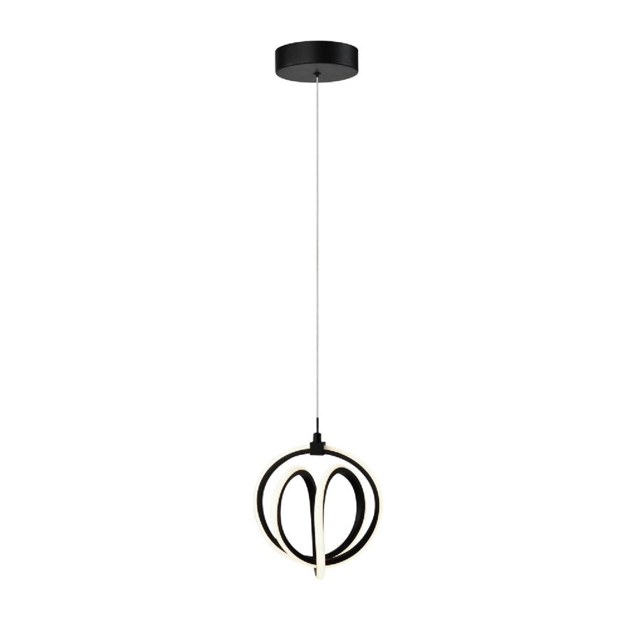 Artcraft Rose 1 Light Pendant, Black