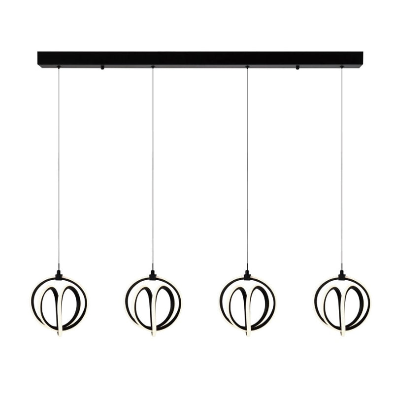 Artcraft Rose 1 Light Island Light, Black