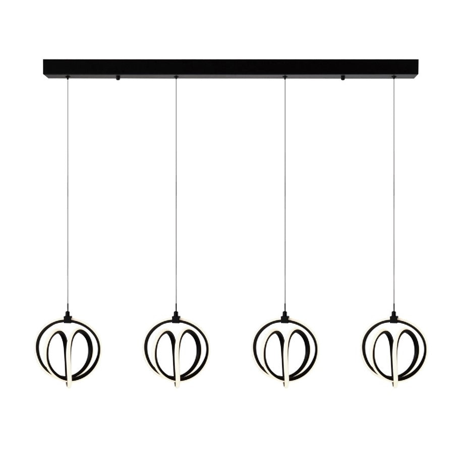 Artcraft Rose 1 Light Island Light, Black