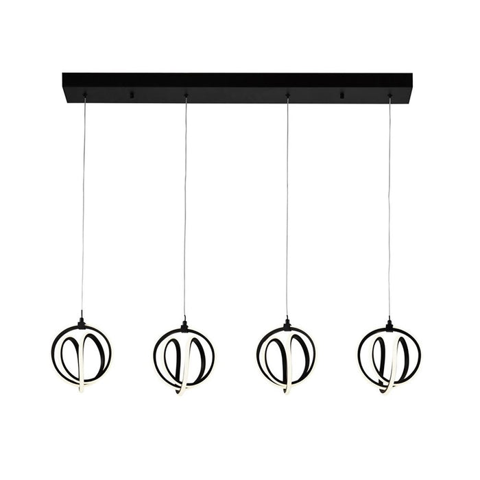 Artcraft Rose 1 Light Island Light, Black