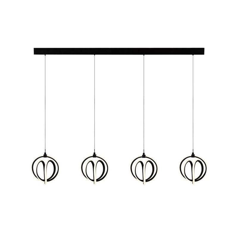 Artcraft Rose 1 Light Island Light, Black