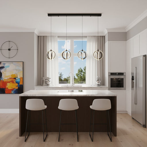 Artcraft Rose 1 Light Island Light, Black