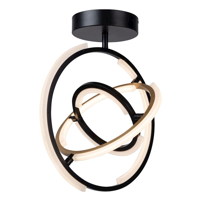 Artcraft Trilogy Integrated LED Semi-Flush Mount, Black/Brass