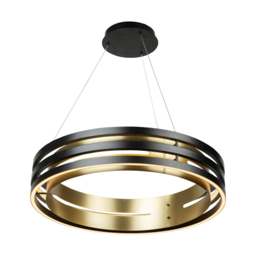 Artcraft Toledo 1 Light 17.5" Chandelier, Black/Black, Brushed Brass - AC6750BB