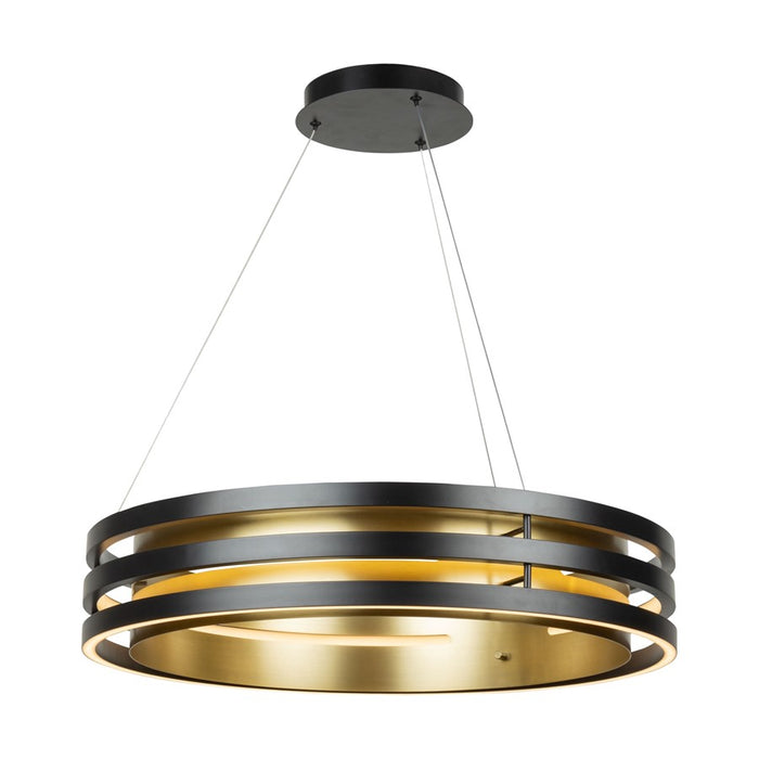 Artcraft Toledo 1 Light 25.5" Chandelier, Black/Black, Brushed Brass