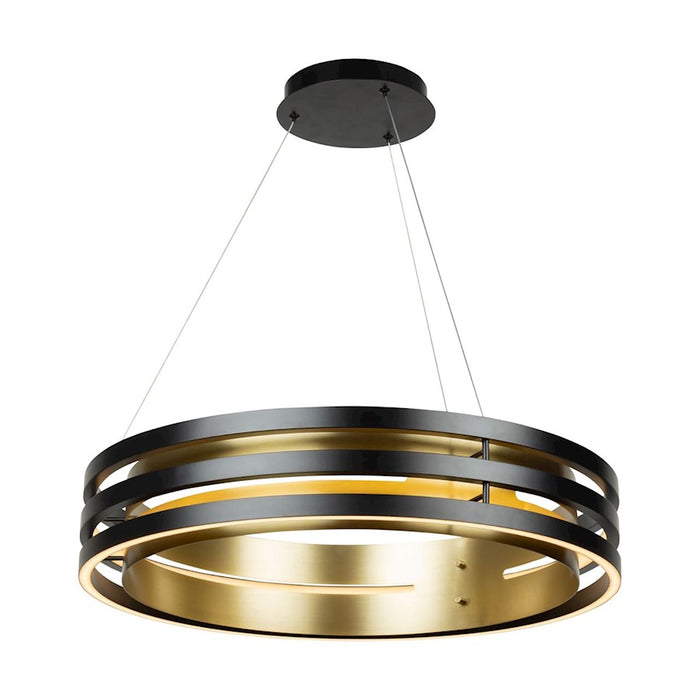 Artcraft Toledo 1 Light 25.5" Chandelier, Black/Black, Brushed Brass