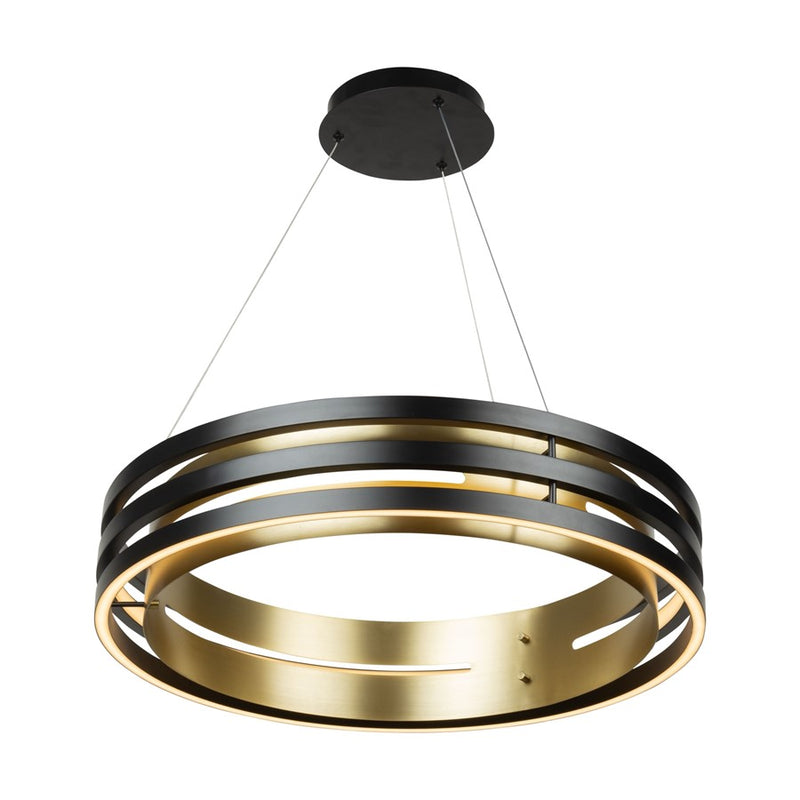 Artcraft Toledo 1 Light 25.5" Chandelier, Black/Black, Brushed Brass