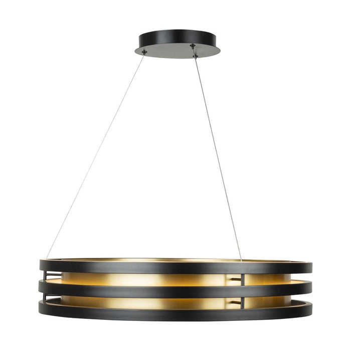 Artcraft Toledo 1 Light 25.5" Chandelier, Black/Black, Brushed Brass