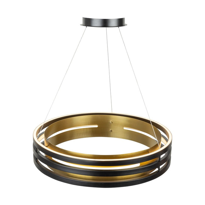 Artcraft Toledo 1 Light 25.5" Chandelier, Black/Black, Brushed Brass