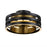 Artcraft Toledo 1 Light Semi-Flush Mount, Black/Black, Brushed Brass