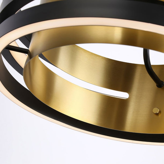 Artcraft Toledo 1 Light Semi-Flush Mount, Black/Black, Brushed Brass