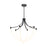 Artcraft Cascata 3 Light Chandelier, Black/Brass/White - AC6810BK