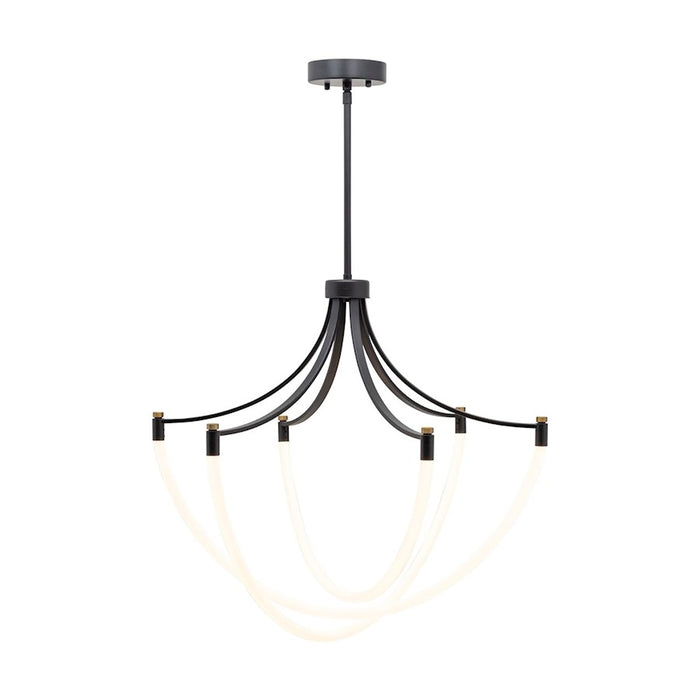 Artcraft Cascata 3 Light Chandelier, Black/Brass/White