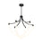 Artcraft Cascata 3 Light Chandelier, Black/Brass/White