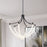 Artcraft Cascata 3 Light Chandelier, Black/Brass/White