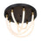 Artcraft Cascata 1 Light Semi-Flush Mount, Black/Brass/White