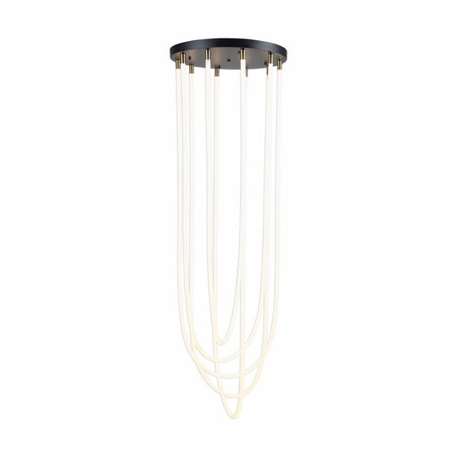 Artcraft Cascata 5 Light Chandelier, Black/Brass/White
